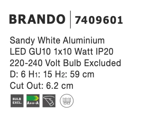 Bodové svetlá -  Novaluce Bodové svietidlo Brando 40 biele
