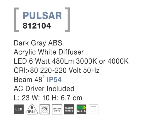 Vonkajšie orientačné svietidlá -  Novaluce Vonkajšie LED svietidlo Pulsar E 23 tmavo sivé