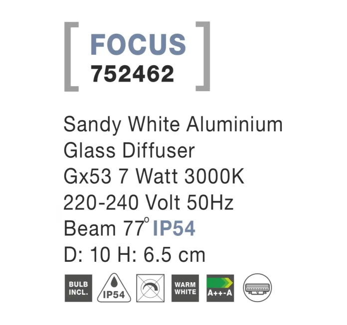 Vonkajšie bodové svetlá - Novaluce Vonkajšie záhradné svietidlo Focus 10 biele