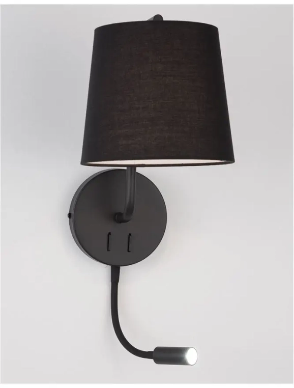 Nástenné svietidlá - Novaluce Dizajnové nástenné svietidlo Sage 20 čierne